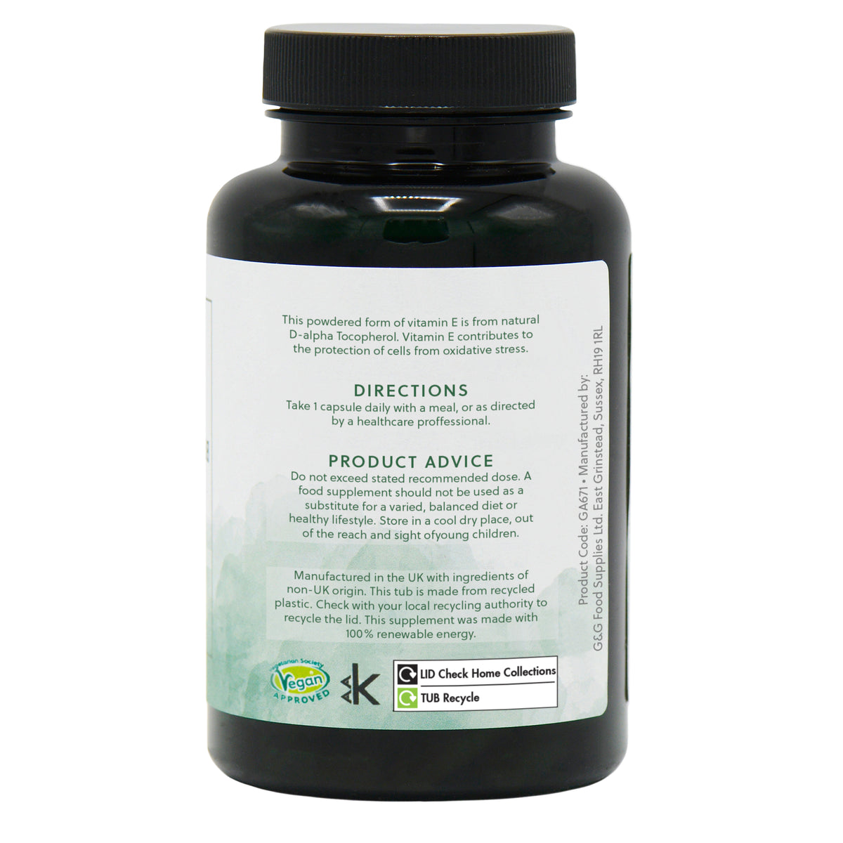 Natural Vitamin E 400iu - 120 Vegan Capsules