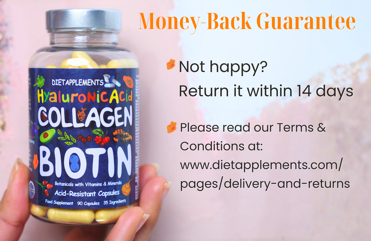 Complete Hair, Skin, Nails Supplement! Marine Collagen, Hyaluronic Acid, Biotin, Vitamins, Minerals, Superfood - 35 Ingredients