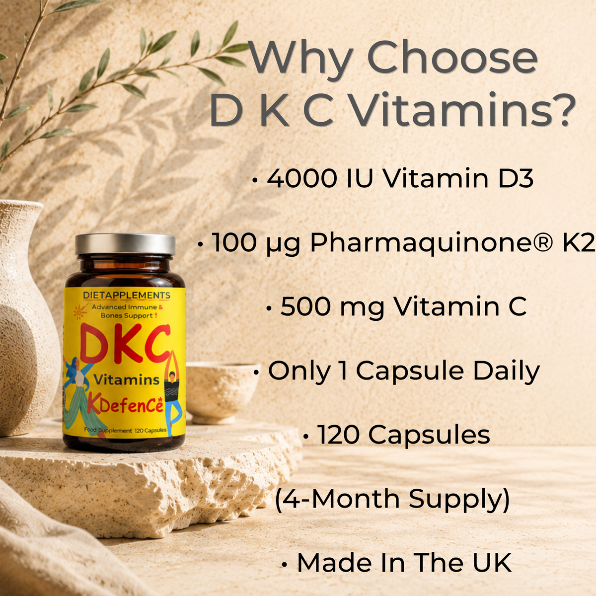 Vitamin D3, Vitamin K2 & Vitamin C
