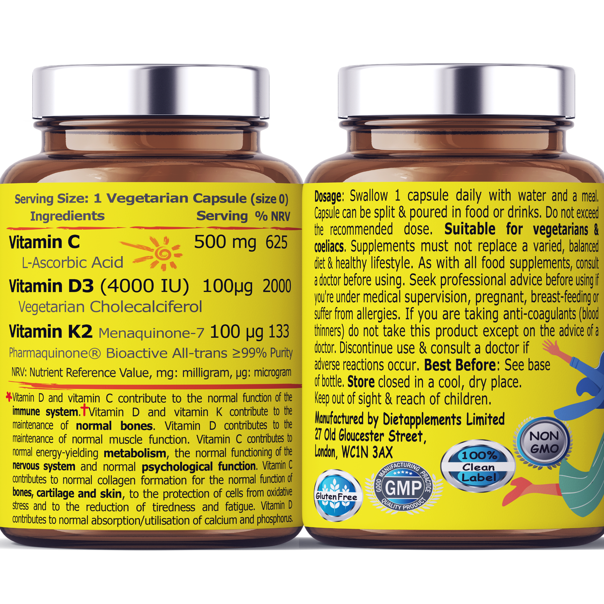 Vitamin D3, Vitamin K2 & Vitamin C