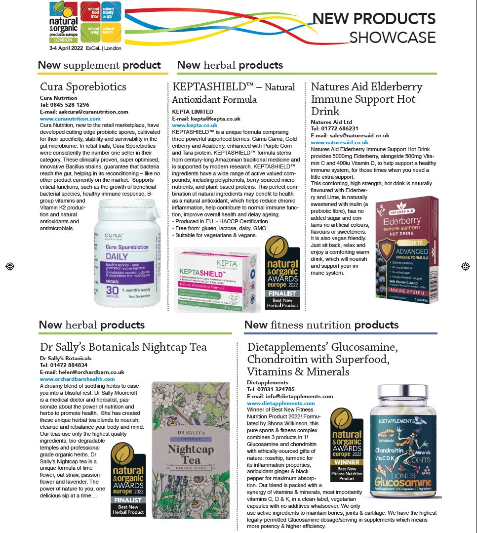 Our joints and bones complex is in the Natural Products News, May 2022!