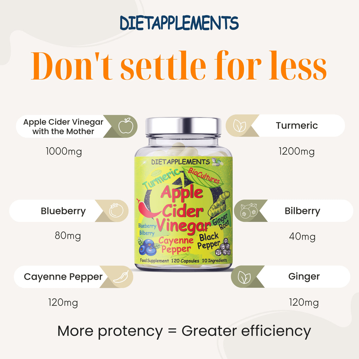 Apple Cider Vinegar with the Mother, Superfood, Biocultures & Berries Complex