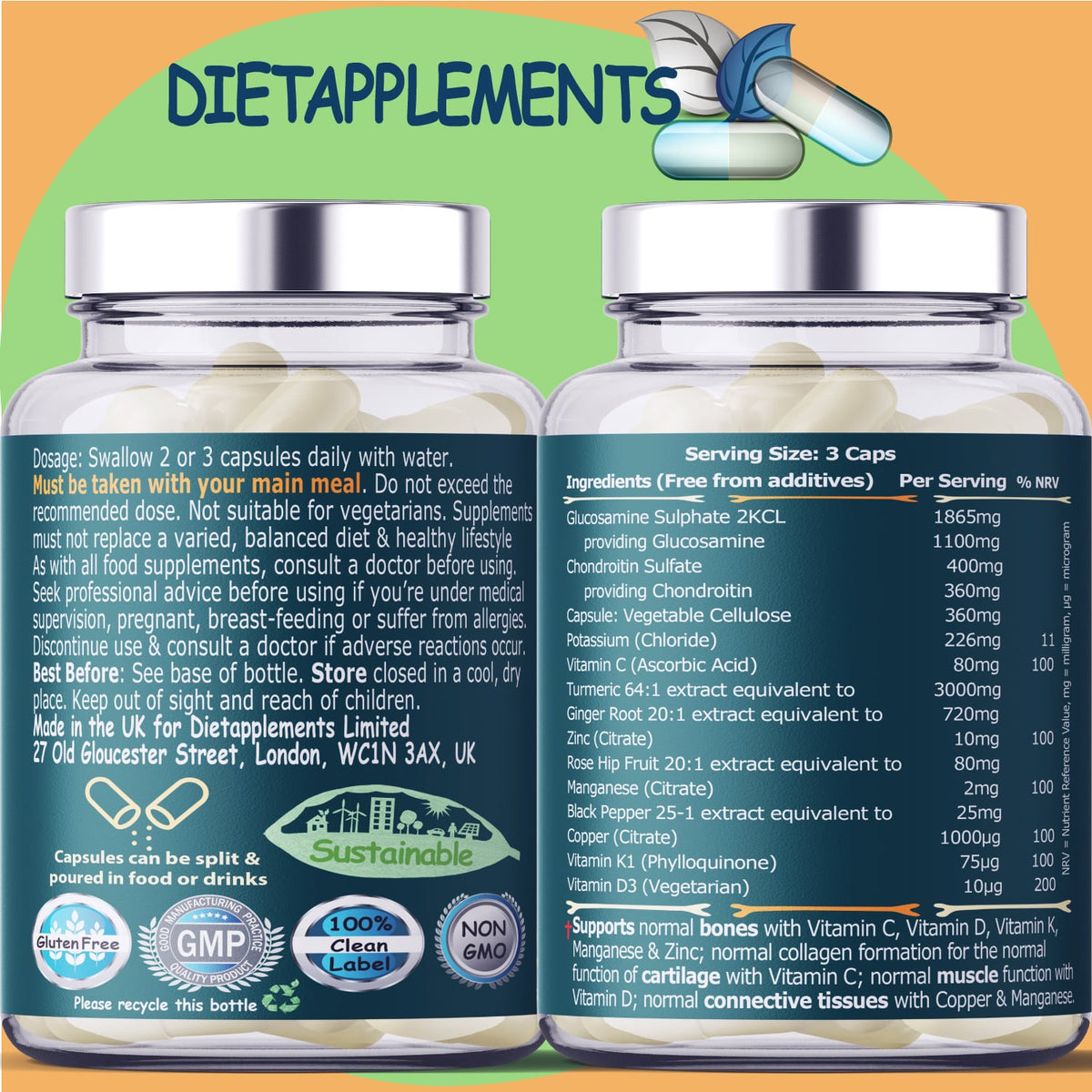 Glucosamine, Chondroitin, Turmeric, Vitamins & Minerals Complex