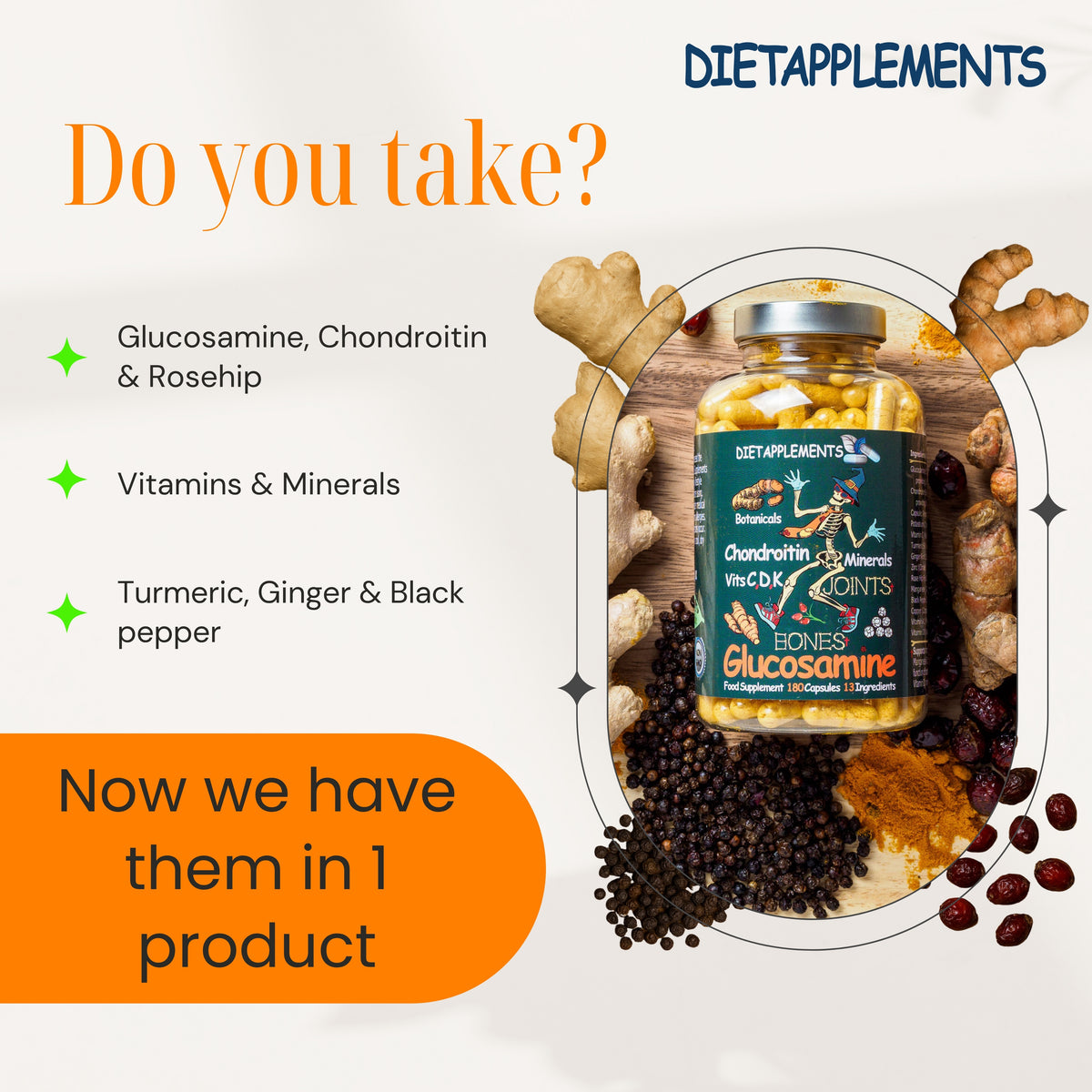 Glucosamine, Chondroitin, Turmeric, Vitamins & Minerals Complex