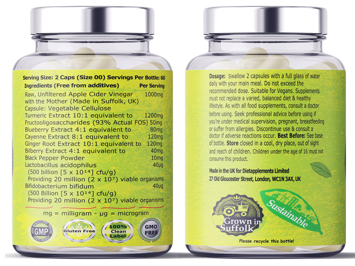 Apple Cider Vinegar with the Mother, Superfood, Biocultures & Berries Complex