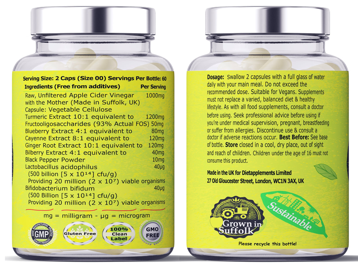 Apple Cider Vinegar with the Mother, Superfood, Biocultures & Berries Complex