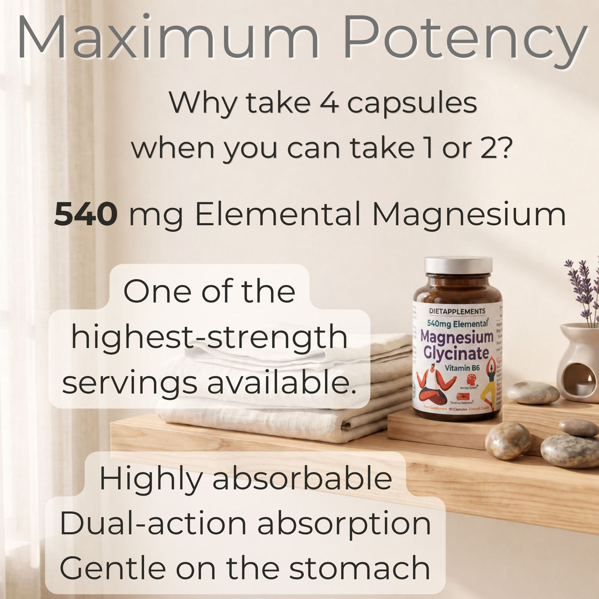 Magnesium Glycinate & Vitamin B6 for the Nervous System & Fatigue