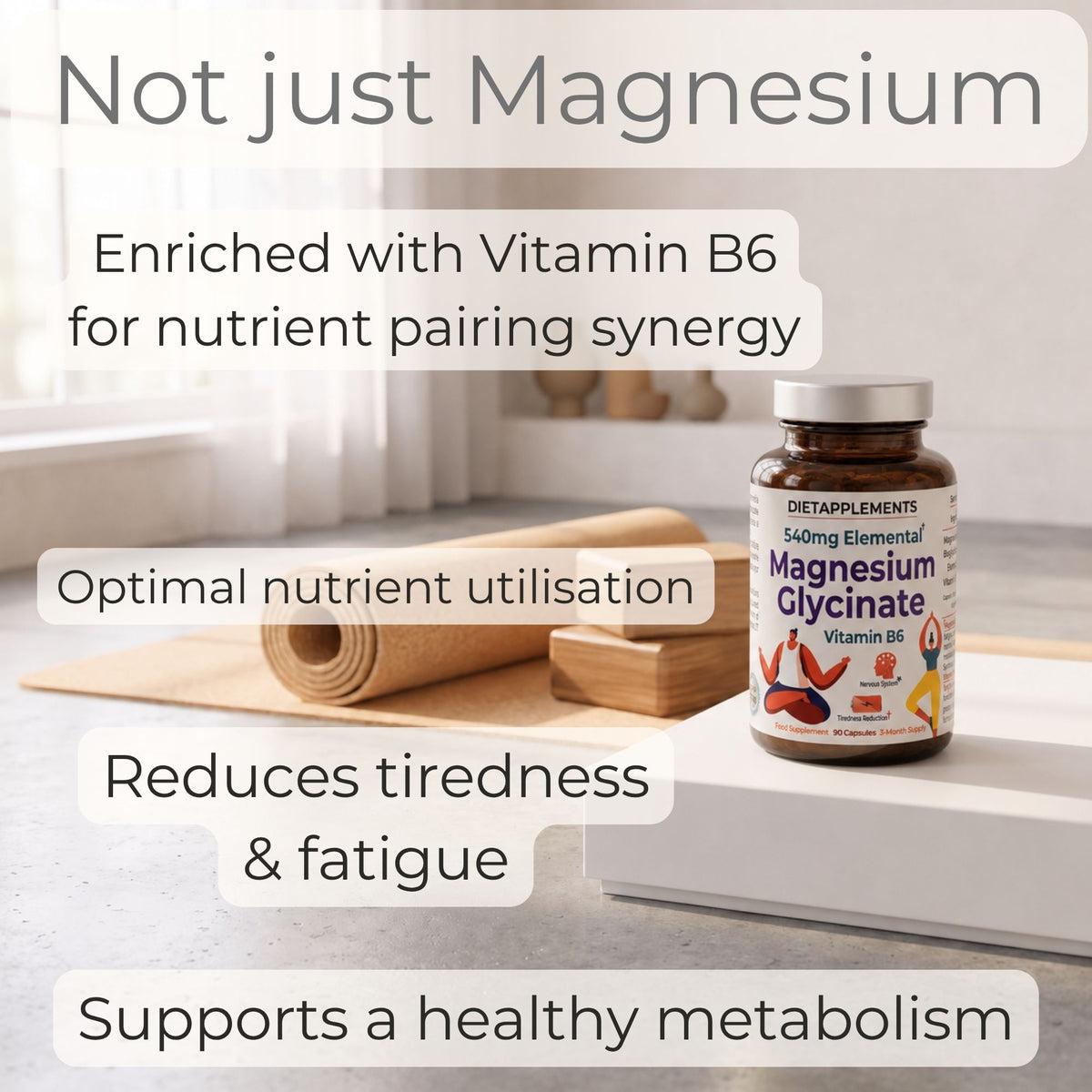 Magnesium Glycinate & Vitamin B6 for the Nervous System & Fatigue