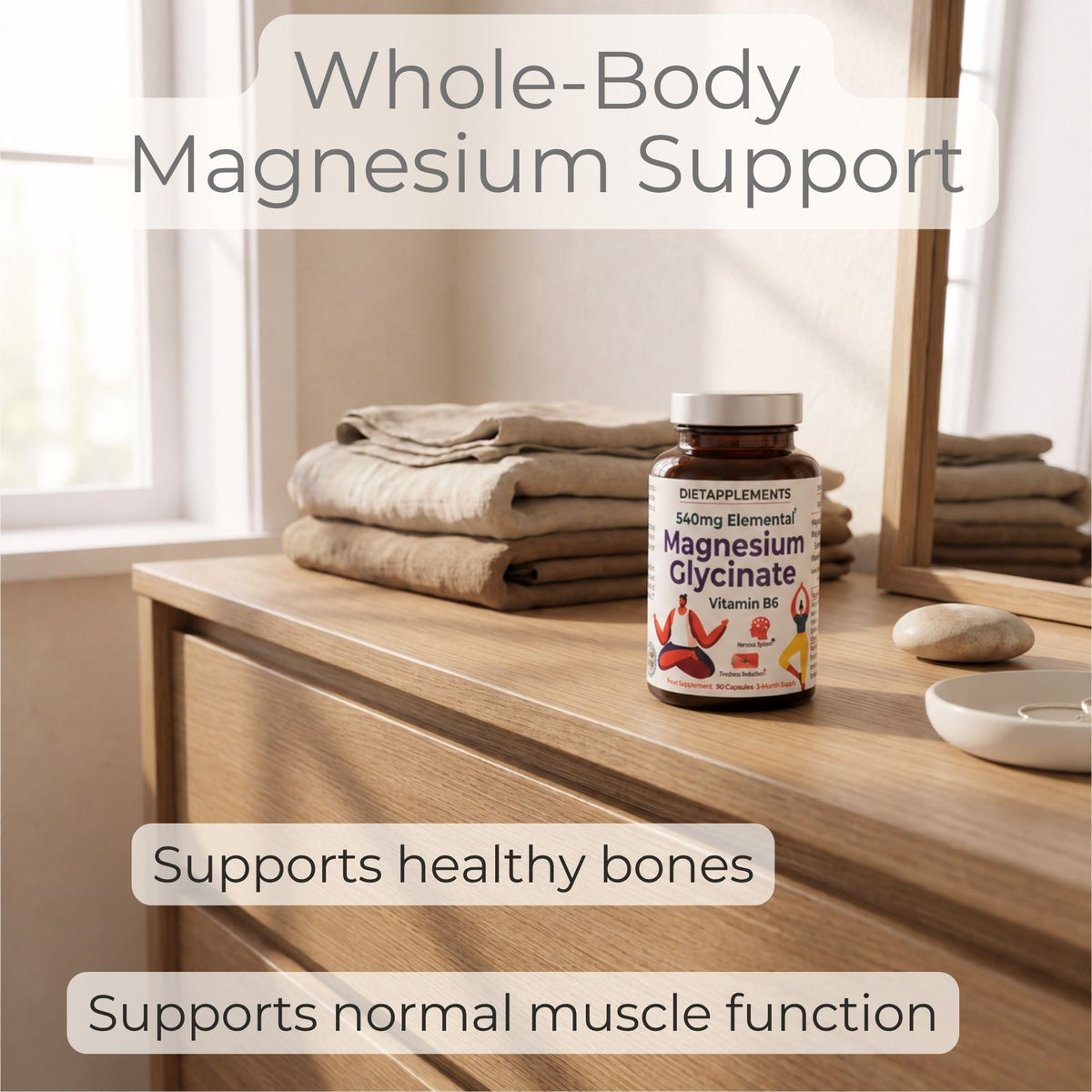 Magnesium Glycinate & Vitamin B6 for the Nervous System & Fatigue