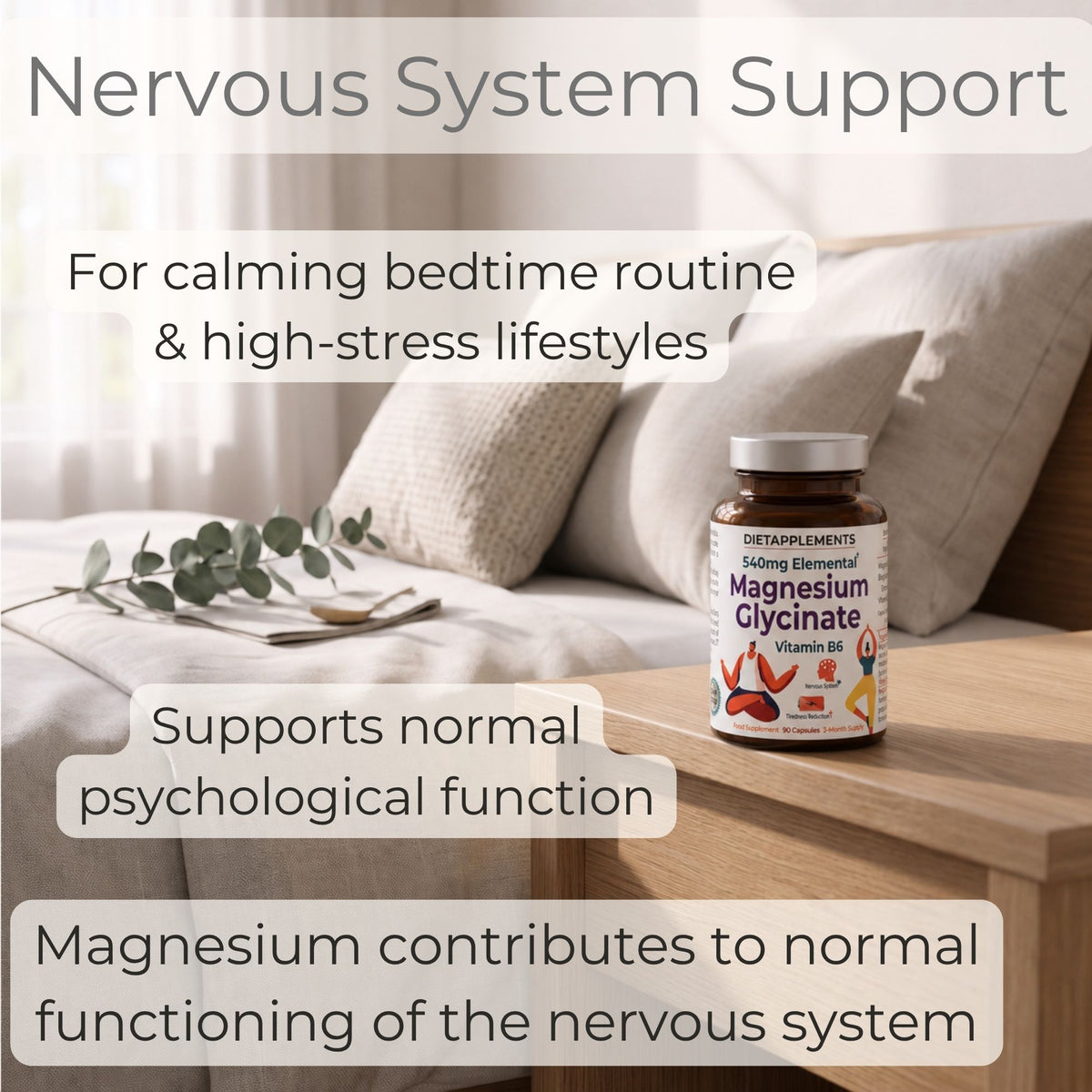 Magnesium Glycinate & Vitamin B6 for the Nervous System & Fatigue