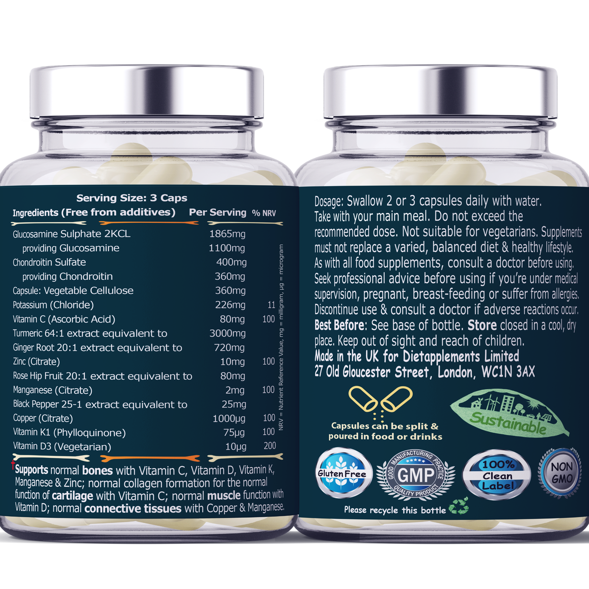 Glucosamine, Chondroitin, Turmeric, Vitamins & Minerals Complex