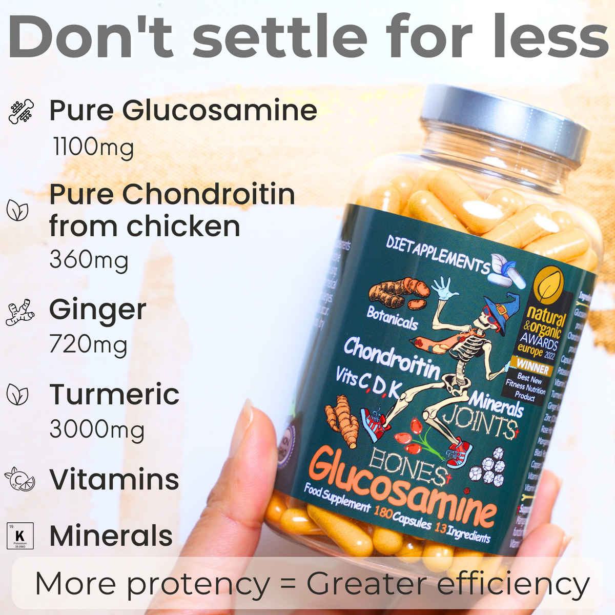 Glucosamine, Chondroitin, Turmeric, Vitamins & Minerals for the Bones & Joints