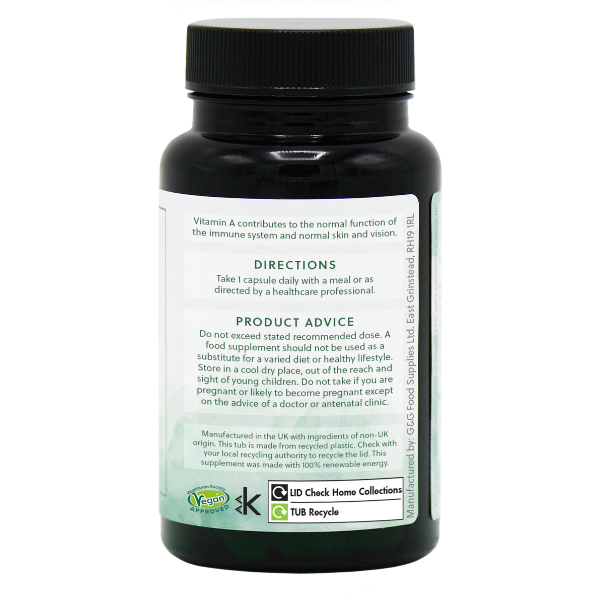 Vitamin A (Retinol) 5000iu - 120 Vegan Capsules