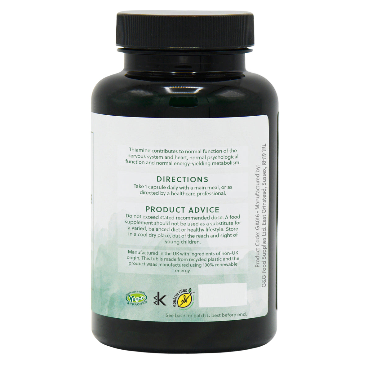 Vitamin B1 Thiamine HCl 500mg - 90 Vegan Capsules