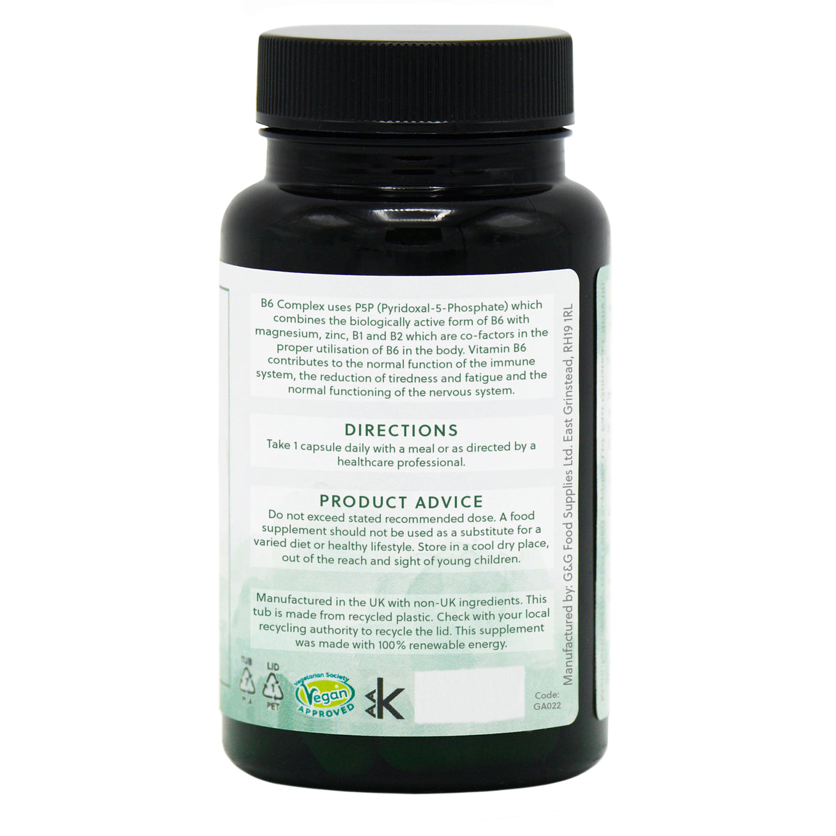 Vitamin B6 Complex (P5P) - 30 Vegan Capsules