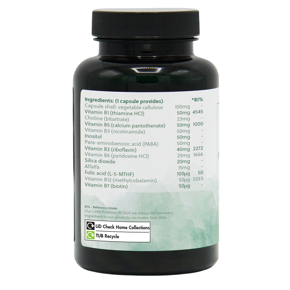 Vitamin B Complex with Nicotinamide - 120 Vegan Capsules