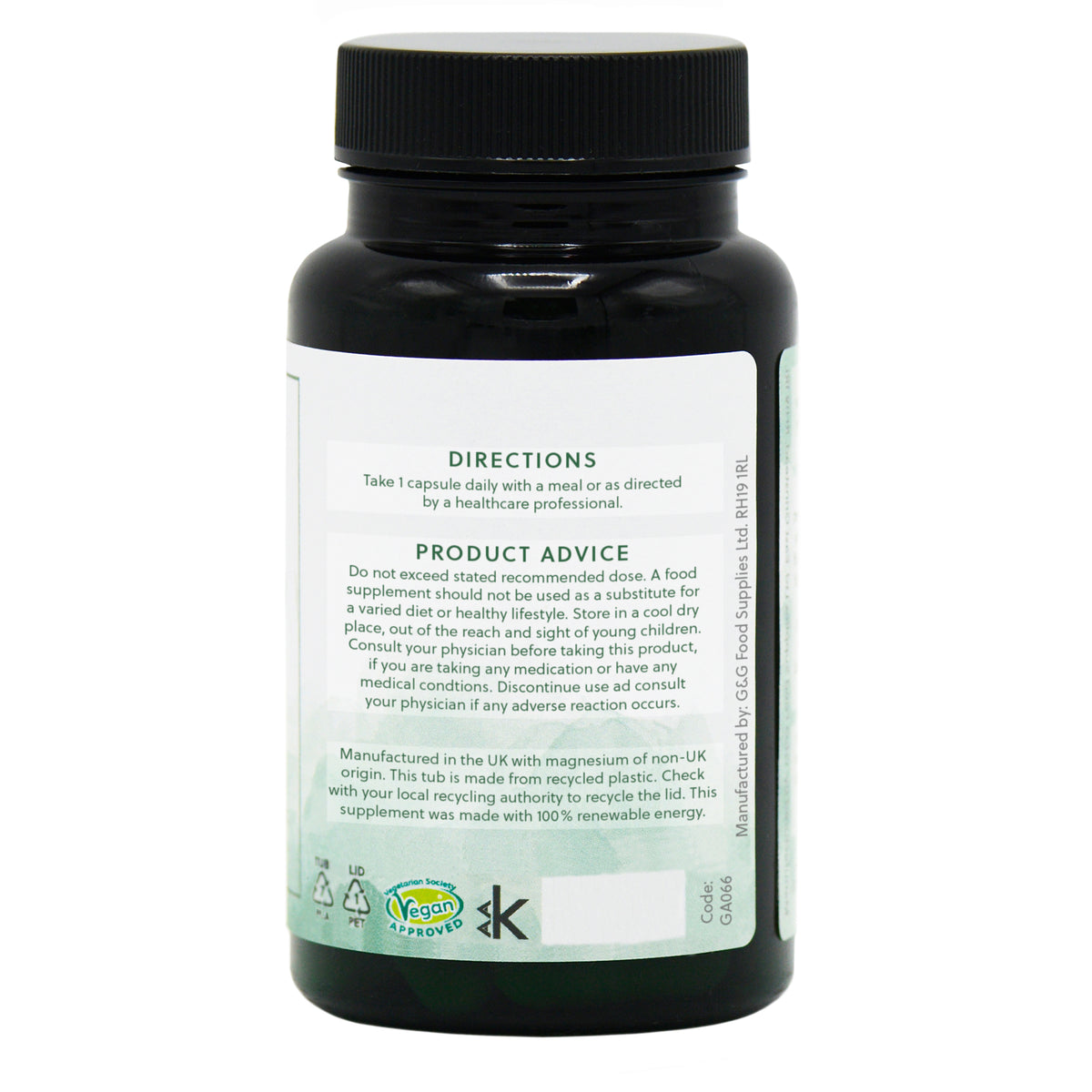 Magnesium Taurate 50mg - 60 Vegan Capsules