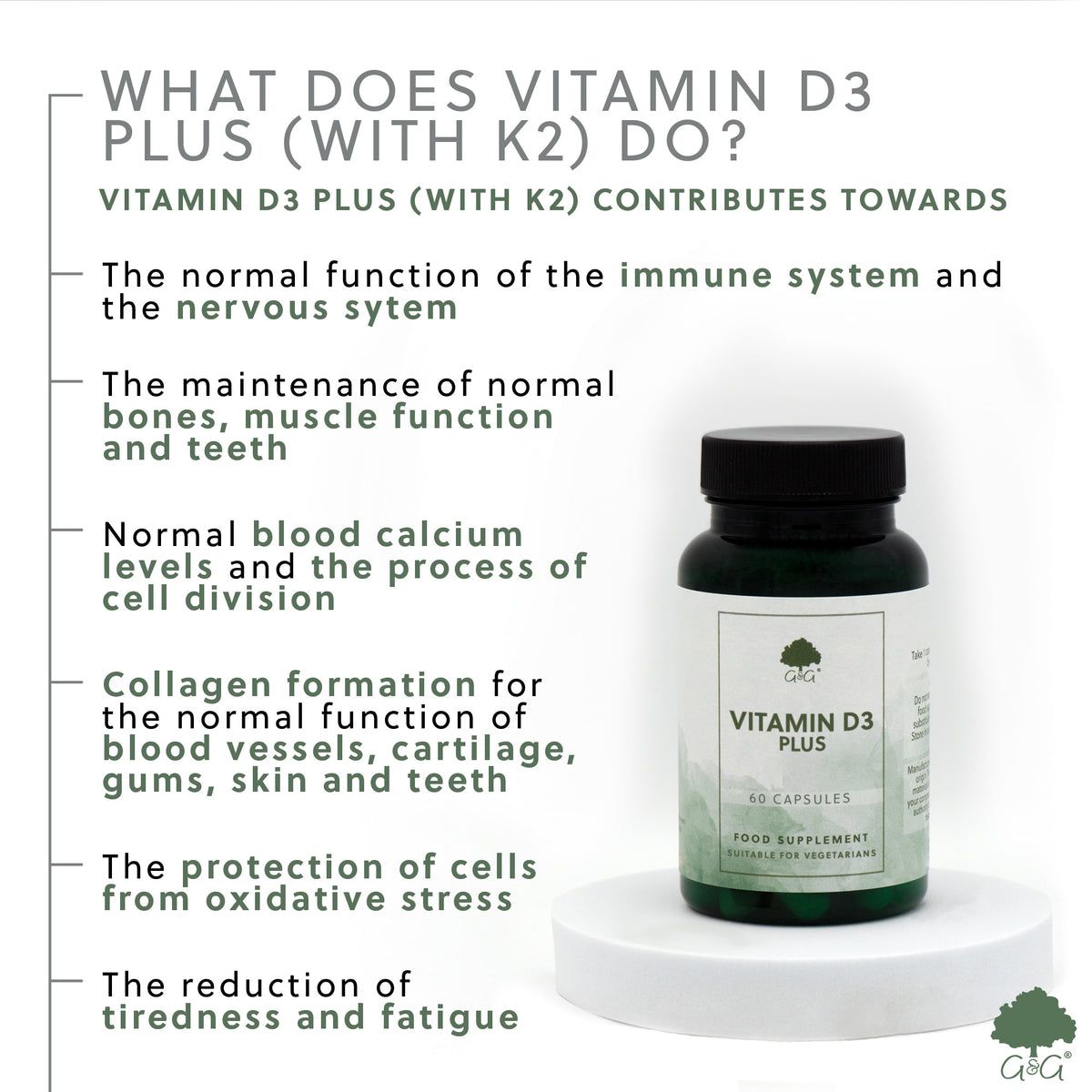 Vitamin D3 Plus (with K2) - 60 capsules