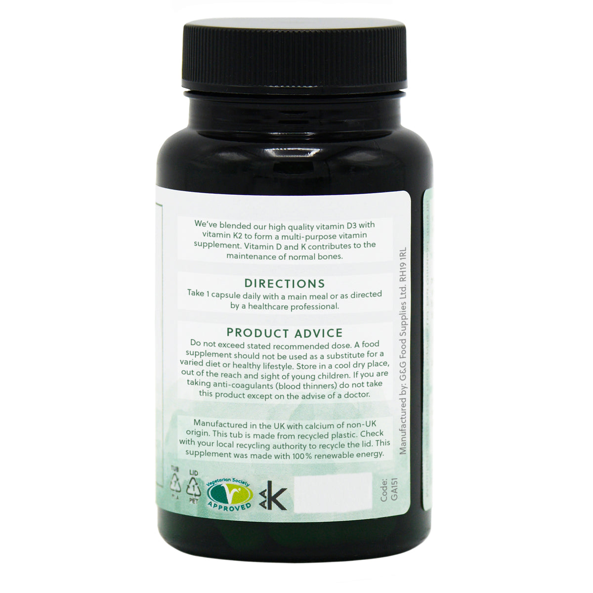 Vitamin D3 Plus (with K2) - 60 capsules