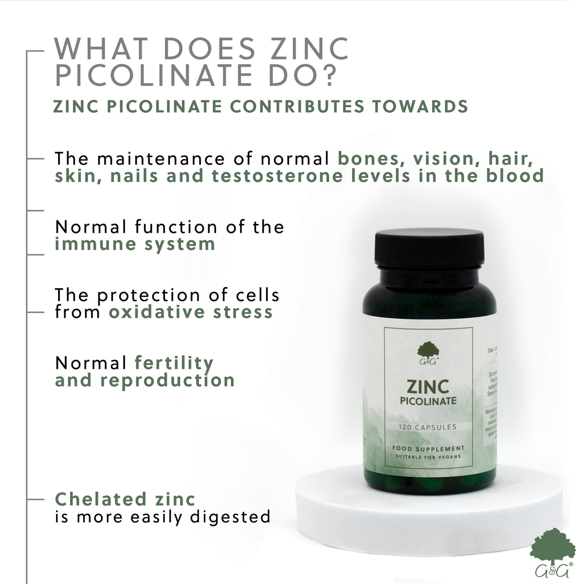 Zinc Picolinate 22mg - 120 vegan capsules