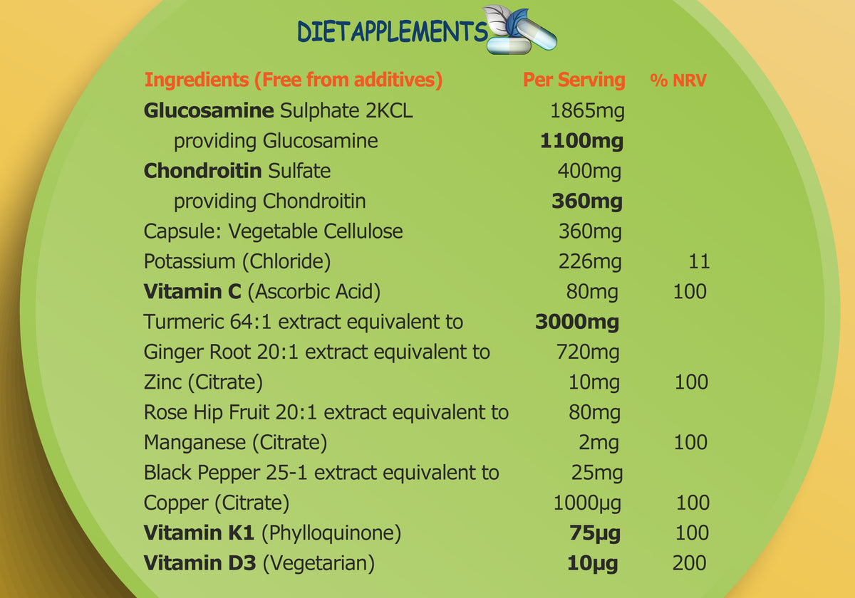 Glucosamine, Chondroitin, Turmeric, Vitamins & Minerals Complex