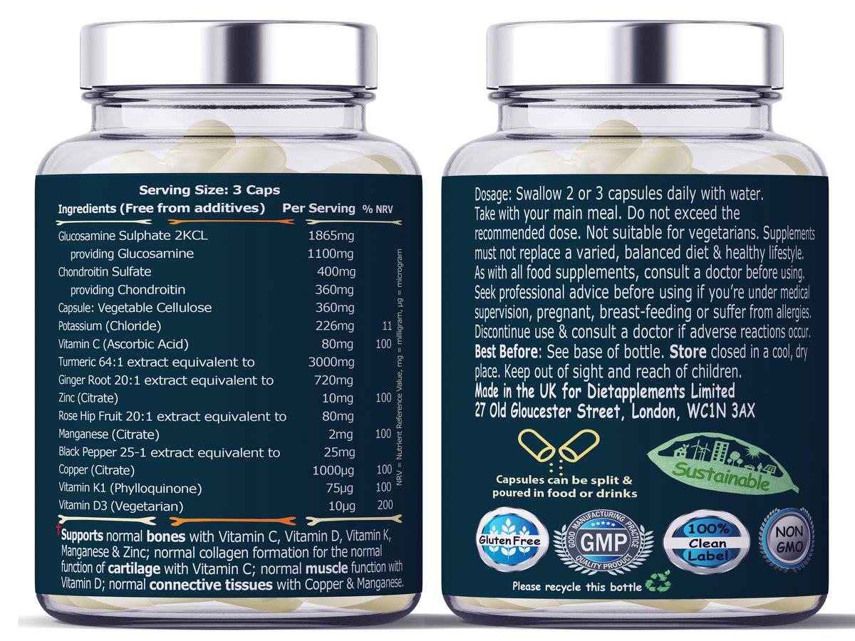 Glucosamine, Chondroitin, Turmeric, Vitamins & Minerals Complex