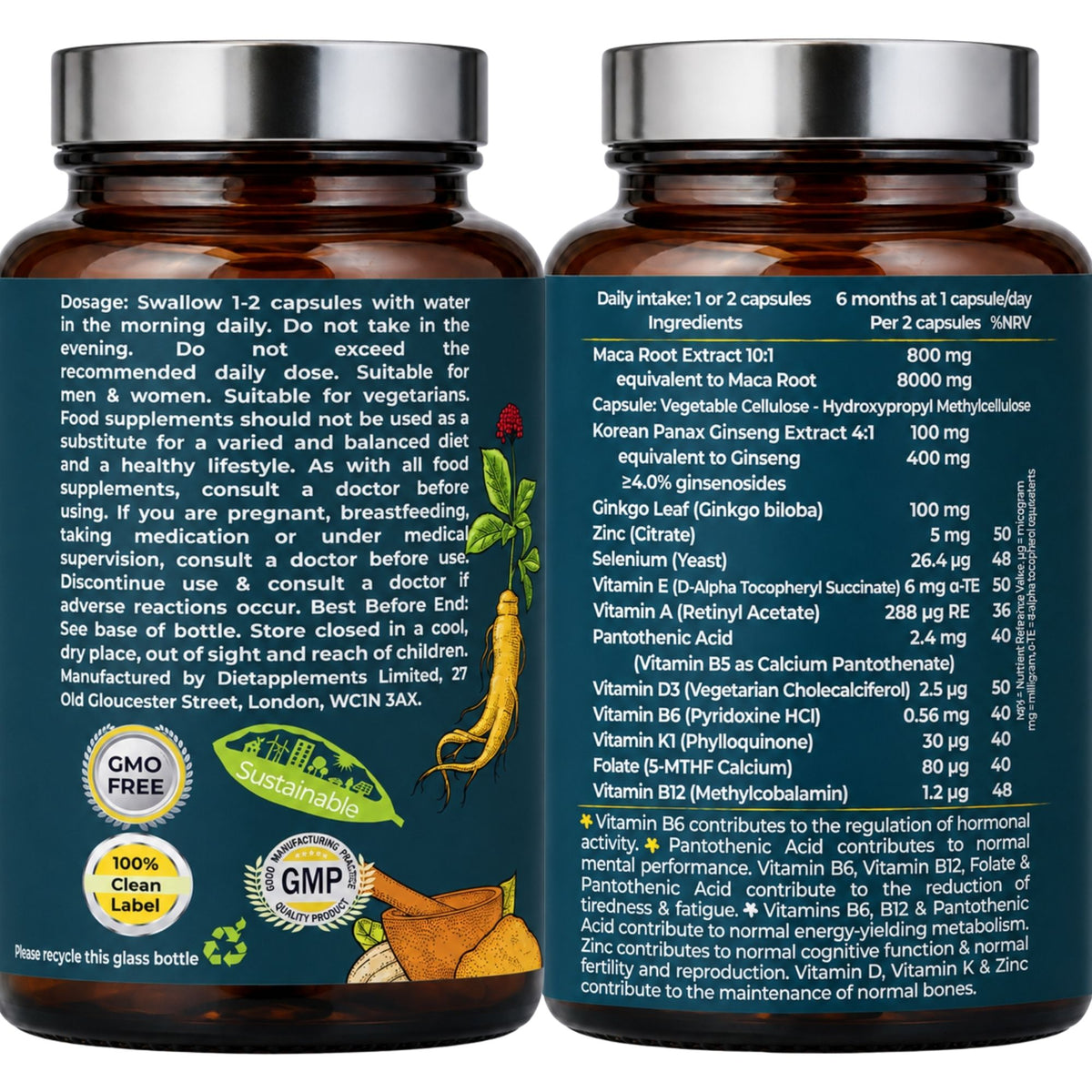 Maca, Korean Red Ginseng & Ginkgo Biloba Complex