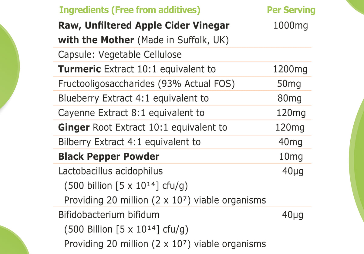 Apple Cider Vinegar with the Mother, Superfood, Biocultures & Berries Complex