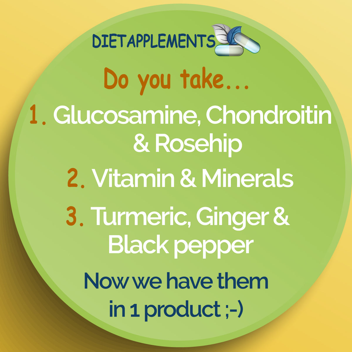 Glucosamine, Chondroitin, Turmeric, Vitamins & Minerals Complex